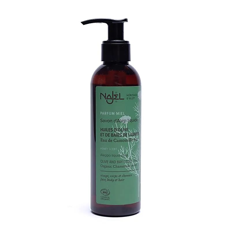 Biologische vloeibare olijfzeep met luxueus Damascus Rose Water. Praktisch, zuinig en hygiënisch in gebruik.