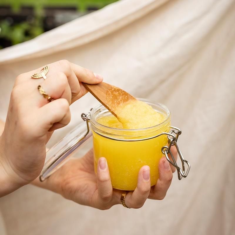 Ook te gebruiken als hand- en voetscrub
