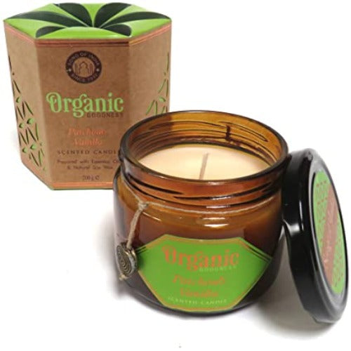 Bougie parfumée Organic Goodness en verre Patchouli et vanille