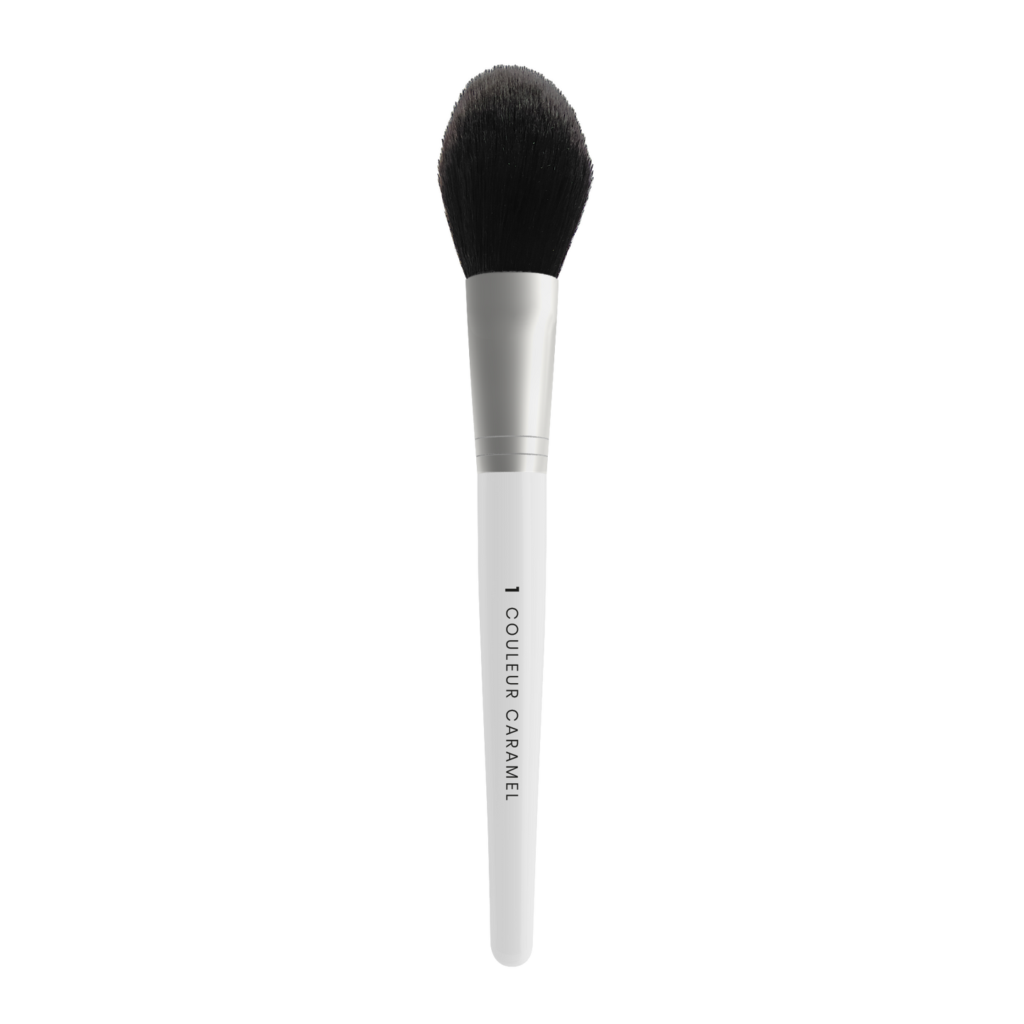 Deze prachtige Vegan poederpenseel van Couleur Caramel verdeelt compact poeders of los poeder.
