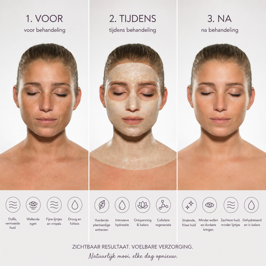 Altearah Orange Creativity face mask scrub, during and after treatment: radiant skin and refined pores