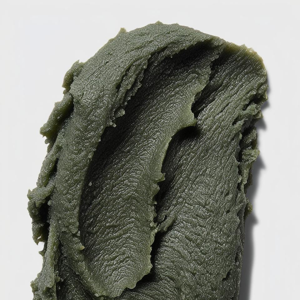 Groene natuurlijke scrub textuur voor diepe exfoliatie en reiniging