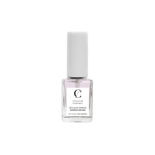 Een lak die de kleurlak sneller laat drogen en versterkt. Daardoor blijft de kleur langer mooi.