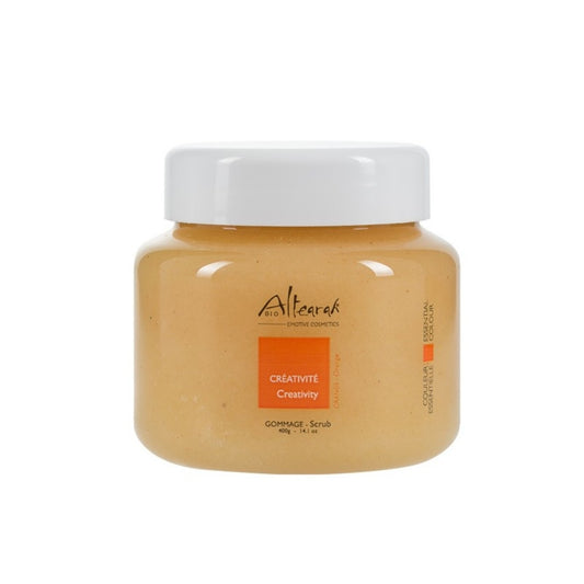 Altearah Scrub Orange Creativity subtiele combinatie van Himalayaans zout, plantaardige olie en biologische etherische oliën.