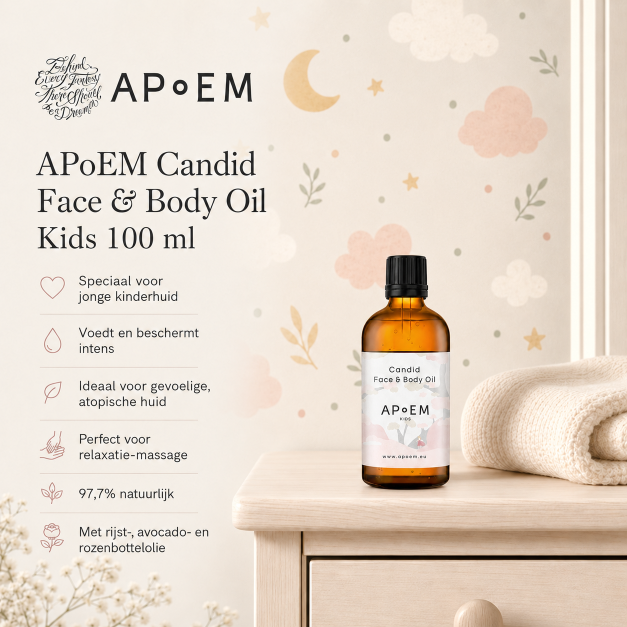 APoEM Candid Face Body Oil Kids voor rustig bedritueel