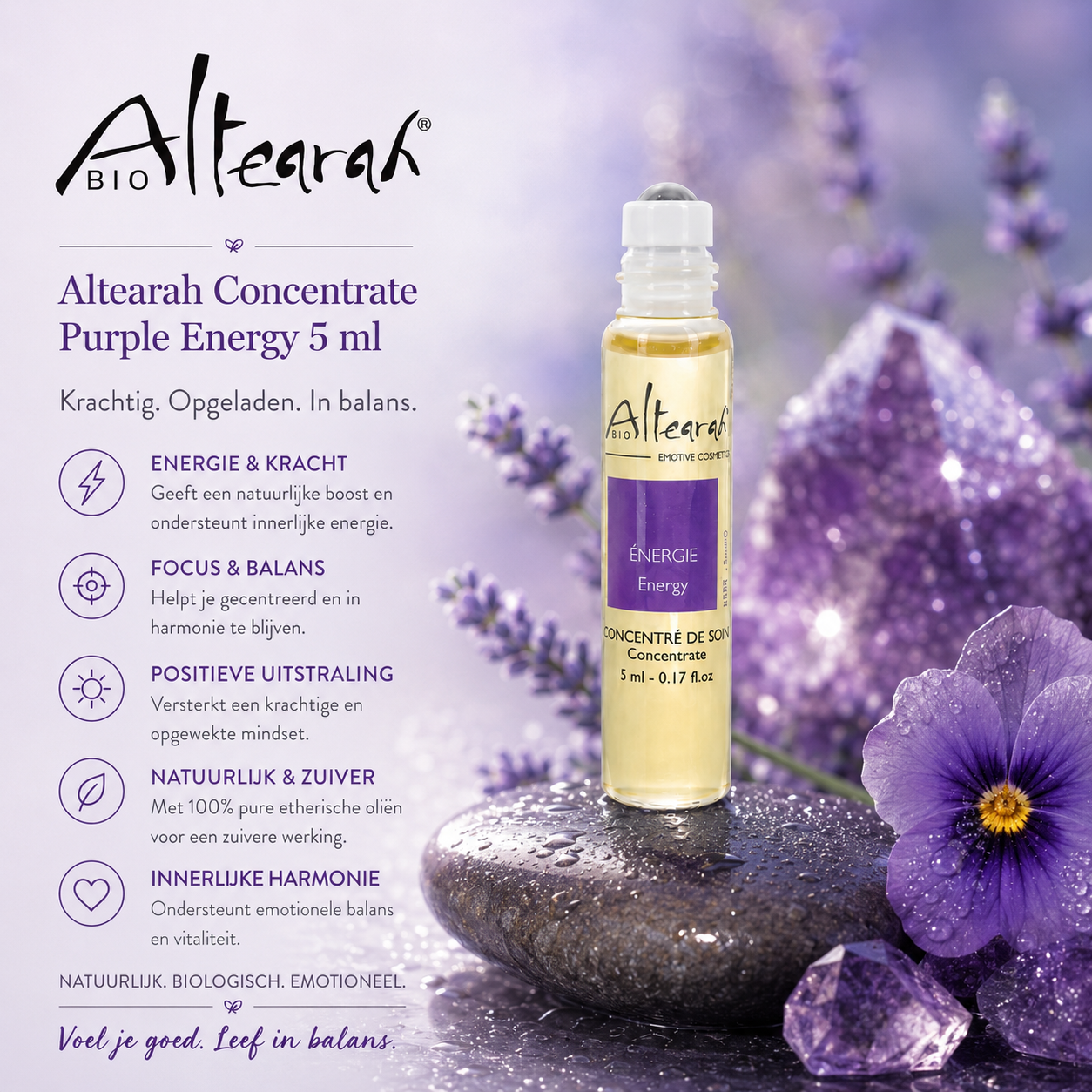 Altearah Concentrate Royal Purple Energy 5ml Roller Vitaliteit Krachtig en Balans
