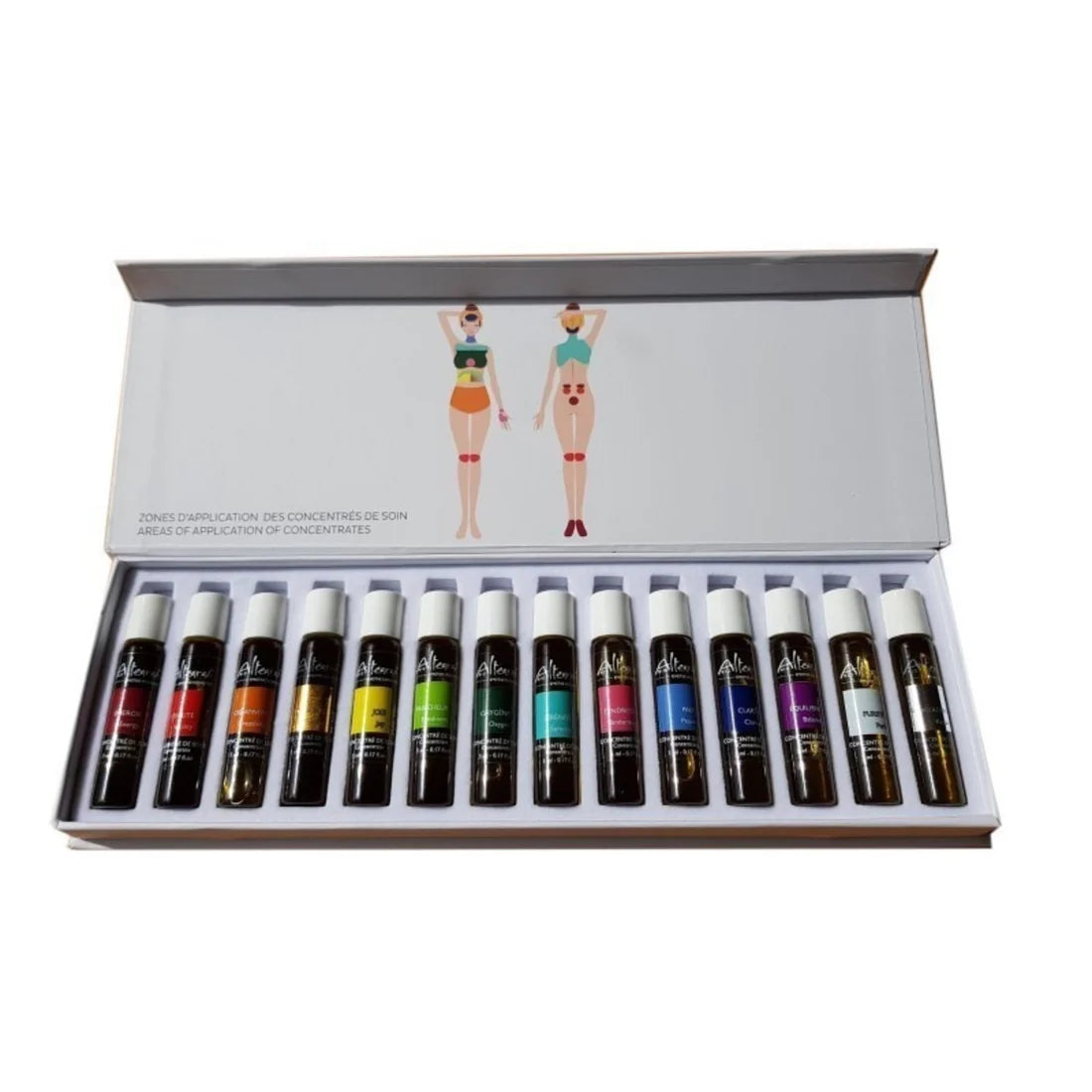 Open Altearah giftbox met volledige set natuurlijke aromatherapie concentrates