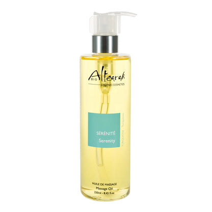 Altearah massage olie turquoise serenity 250ml biologische aromatherapie rust kalmte ontspanning huidverzorging