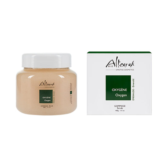 Altearah Body Scrub Emerald Oxygen 400 g is een natuurlijke lichaamsscrub voor je vermoeide huid