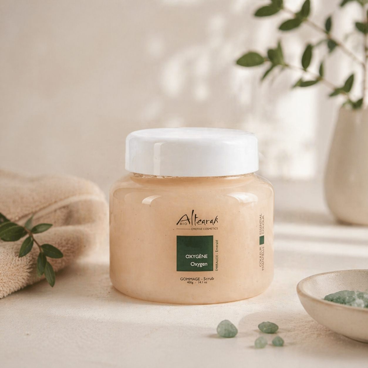 Altearah Emerald Oxygen scrub mineraal verzorging huid rustig luxe spa moment
