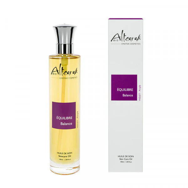Altearah massage olie violet balance met verpakking biologische aromatherapie ontspanning balans huidverzorging luxe wellness