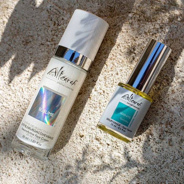 Natuurlijke skincare routine met Altearah Serenity serum en crème ontspannend effect