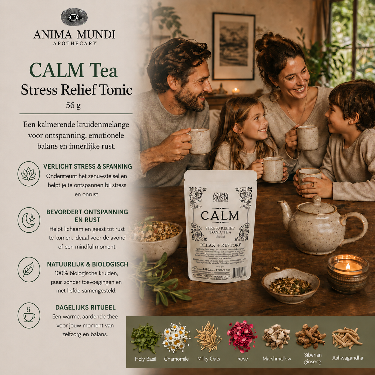 Anima Mundi Calm thee gezin ontspanning rust stress relief kruidenthee