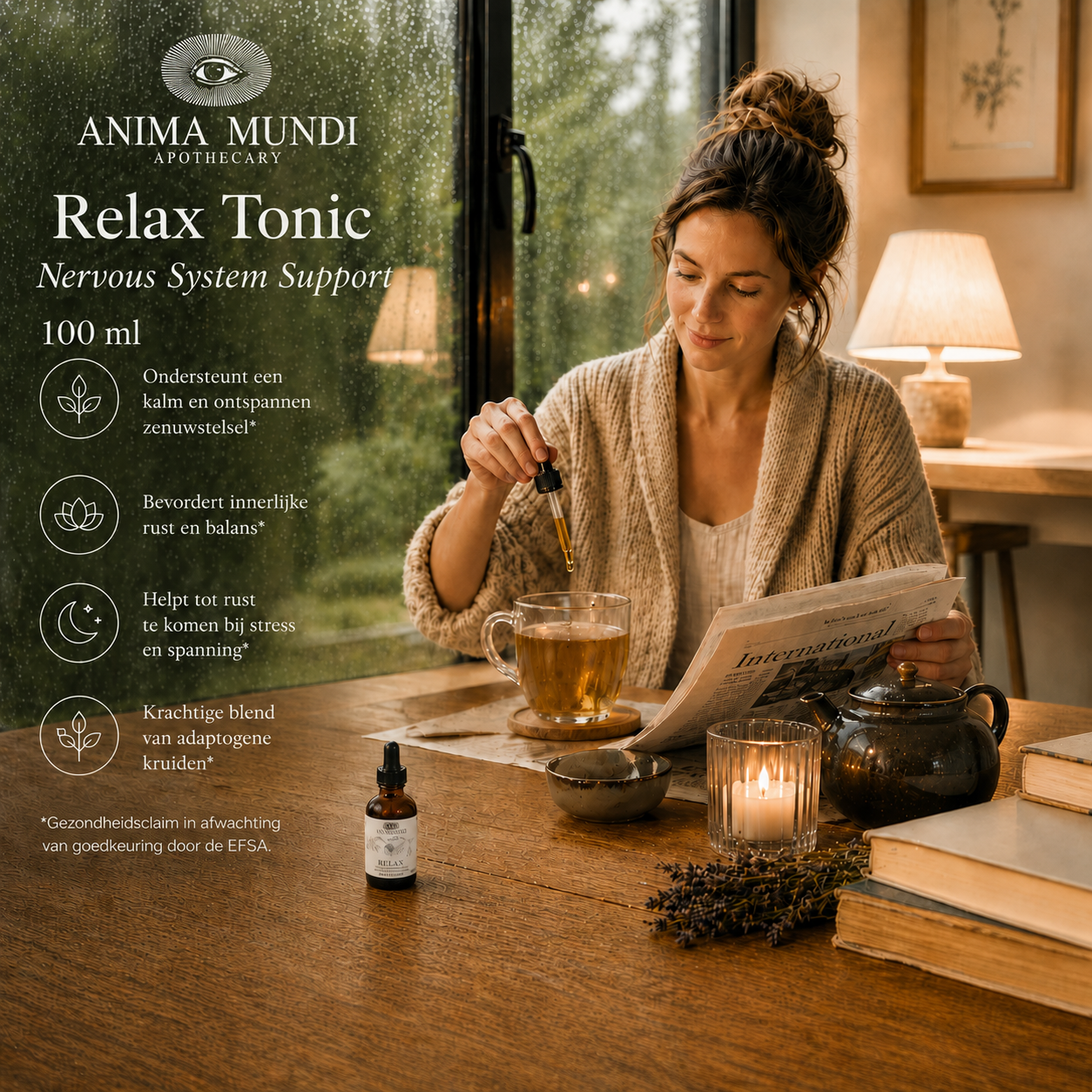 Relax tonic druppels thee rustgevend stress ontspanning avond