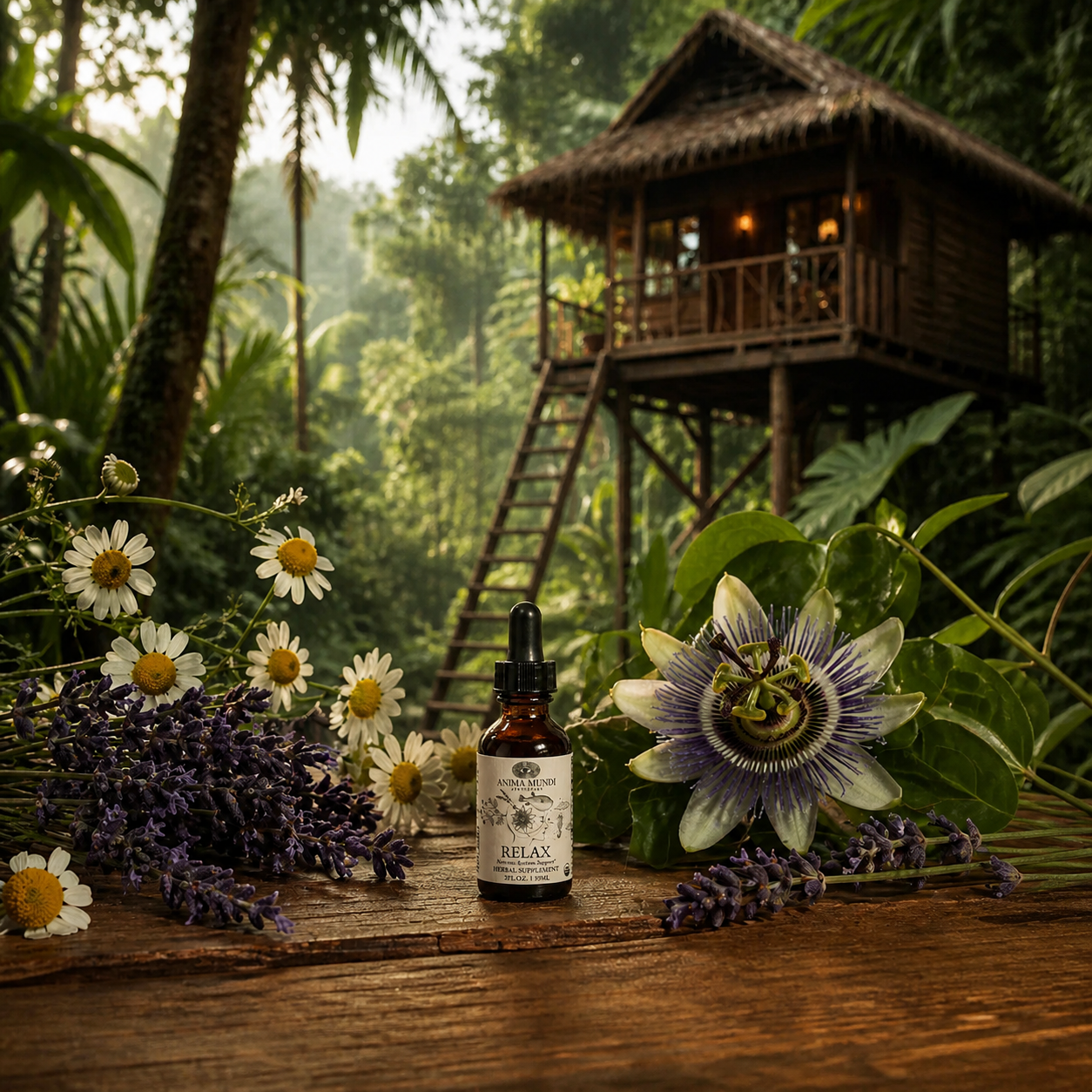 Anima Mundi Relax Tonic tijdens zachte avond selfcare