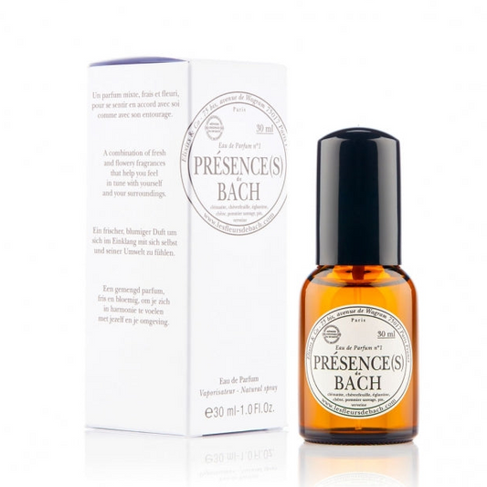 Eau de parfum met biologische Bachbloesems om je in harmonie te voelen met jezelf en de omgeving. 