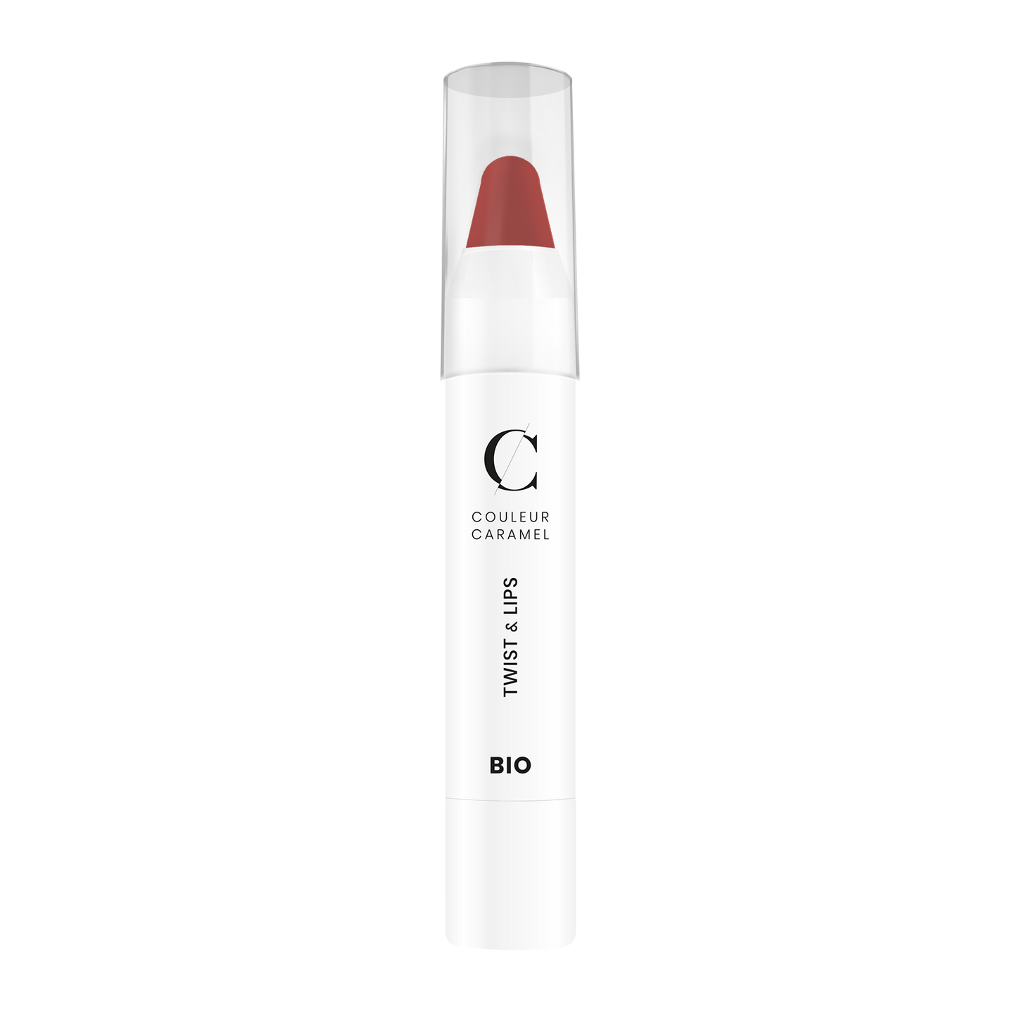 De Twist en Lips van Couleur Caramel heeft meer stevigheid dan een normale lipstick en “smelt“ minder snel.