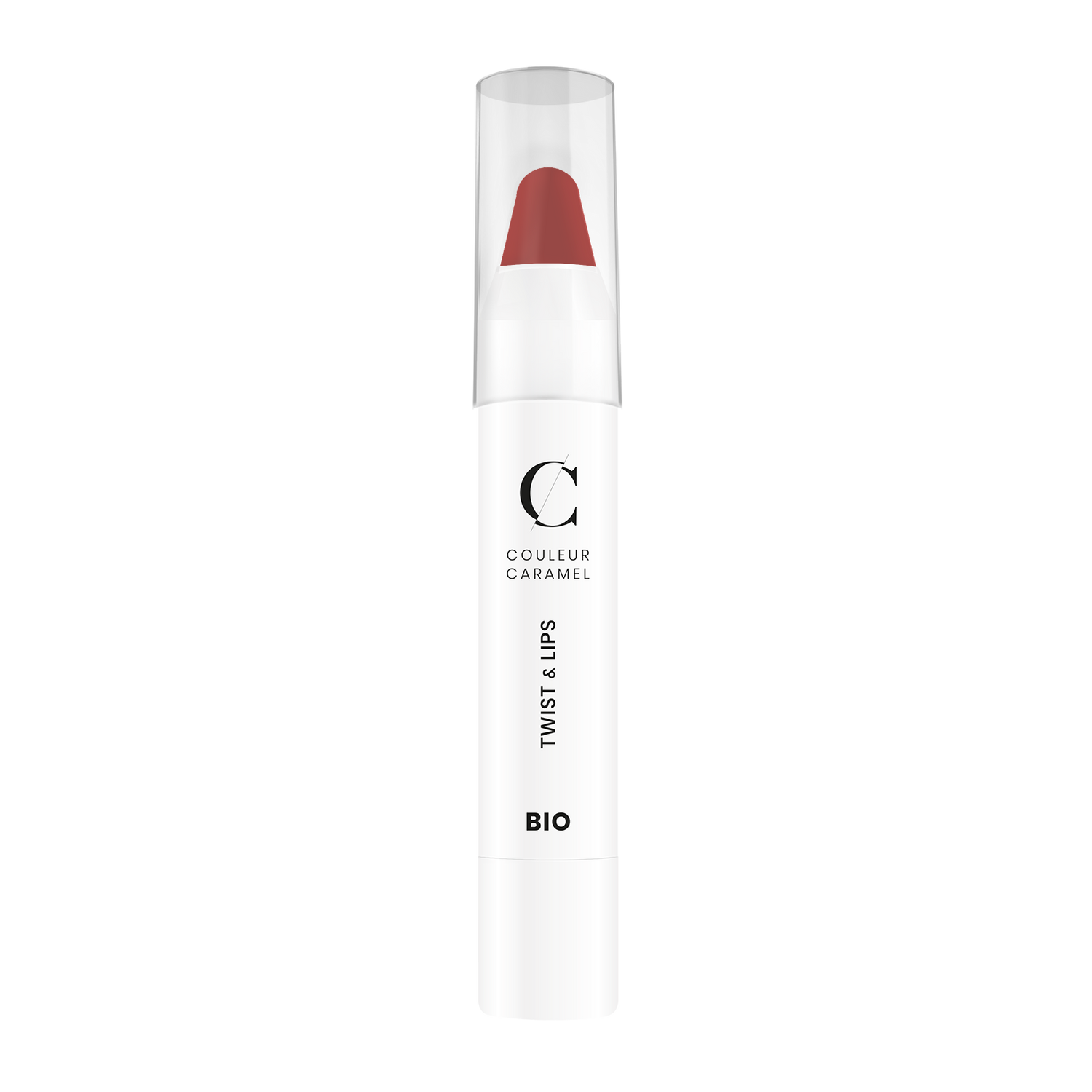 De Twist en Lips van Couleur Caramel heeft meer stevigheid dan een normale lipstick en “smelt“ minder snel.
