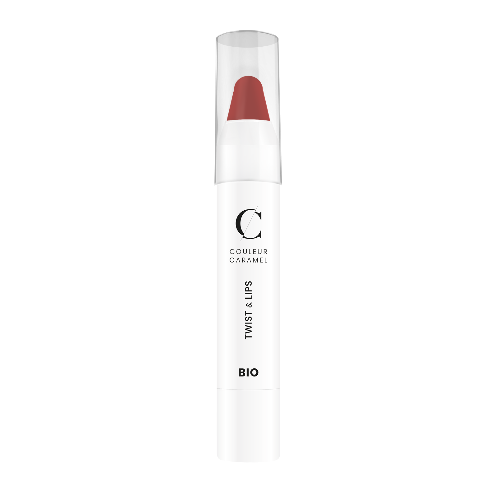 De Twist en Lips van Couleur Caramel heeft meer stevigheid dan een normale lipstick en “smelt“ minder snel.