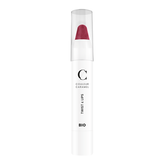 De Twist &amp; Lips van Couleur Caramel heeft meer stevigheid dan een normale lipstick en “smelt“ minder snel.
