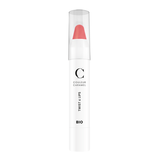 De Twist &amp; Lips van Couleur Caramel heeft meer stevigheid dan een normale lipstick en “smelt“ minder snel.