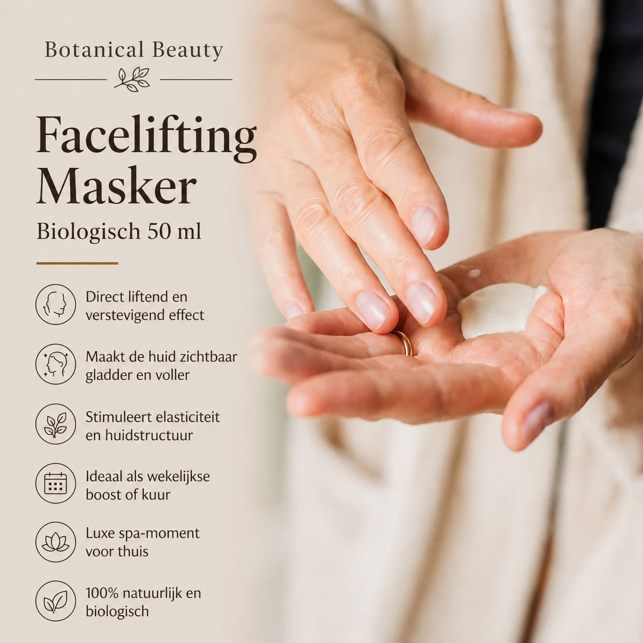Facelifting masker biologisch gebruik handen versteviging
