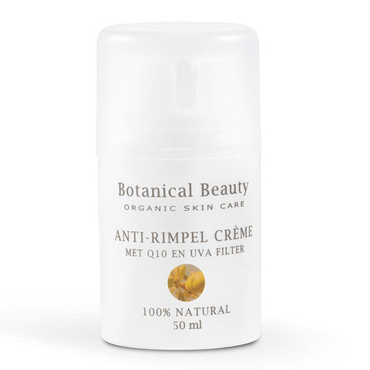 De Anti-Rimpel Crème (+UVA) van Botanical Beauty is een 100% natuurlijke gezichtscrème