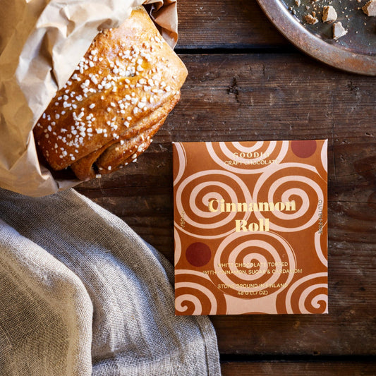 Chocolat Goodio Cinnamon Roll dans une mise en scène