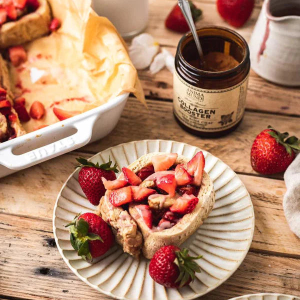 Collageen booster dirty rose chai ontbijt toepassing aardbei voeding supplement