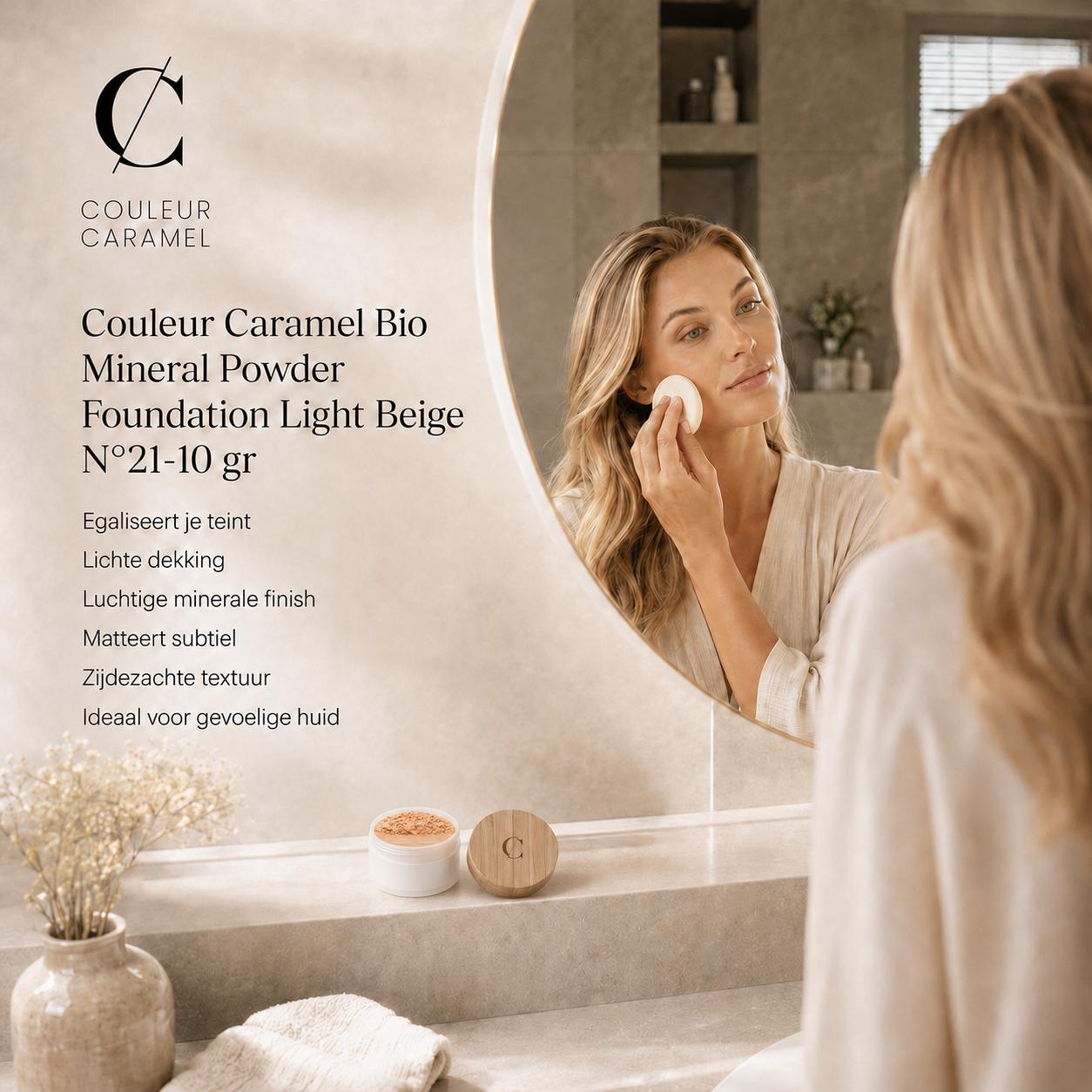 Couleur Caramel Mineral Powder Foundation sfeerbeeld voor egale teint