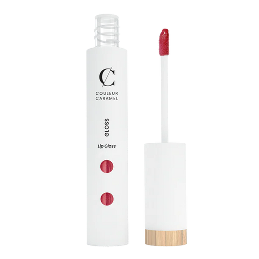 Couleur Caramel Lipgloss Raspberry Red hero voor parelmoer glans