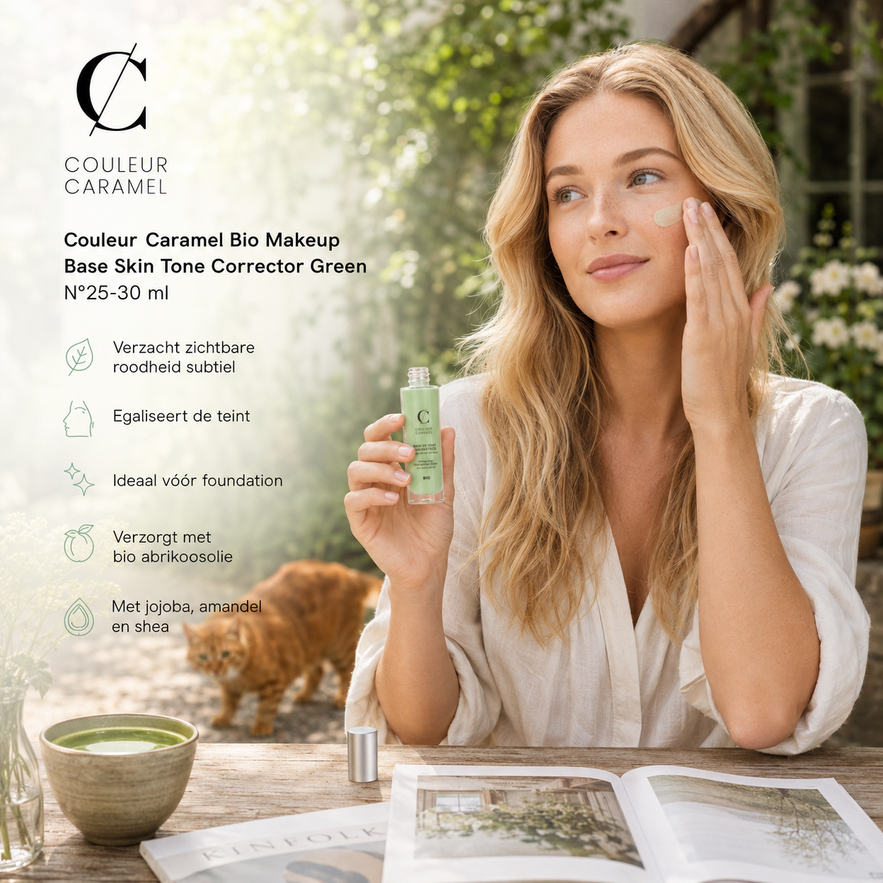 Couleur Caramel Makeup Base Green creëert rustige egale teint
