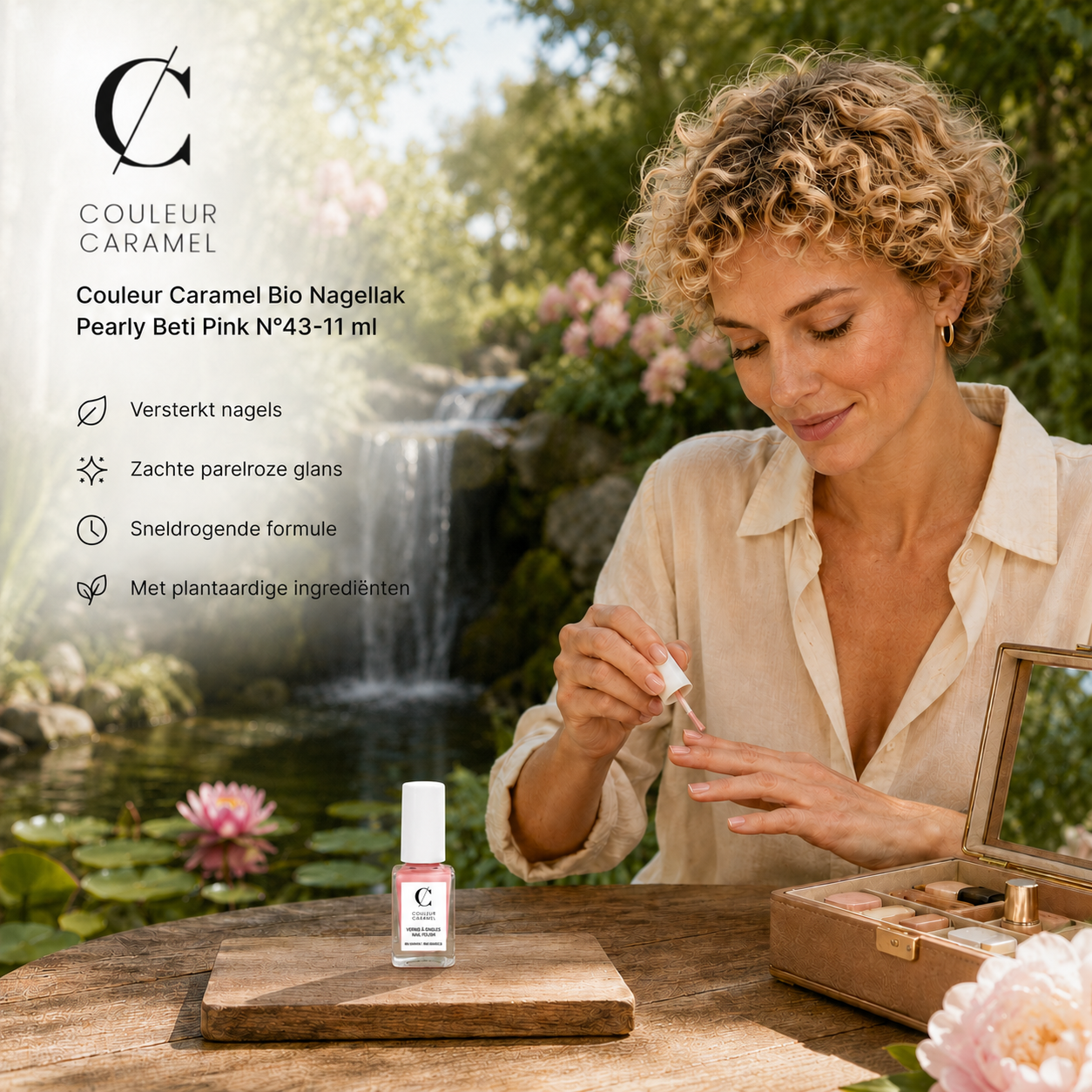 Couleur Caramel Bio Nagellak sfeerbeeld voor zachte roze nagels