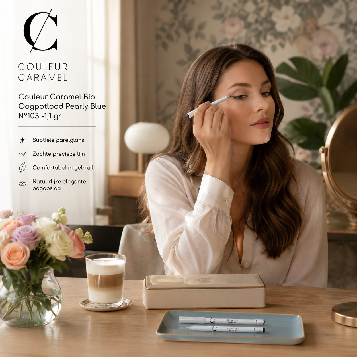 Couleur Caramel Bio Oogpotlood sfeerbeeld voor frisse oogdefinitie