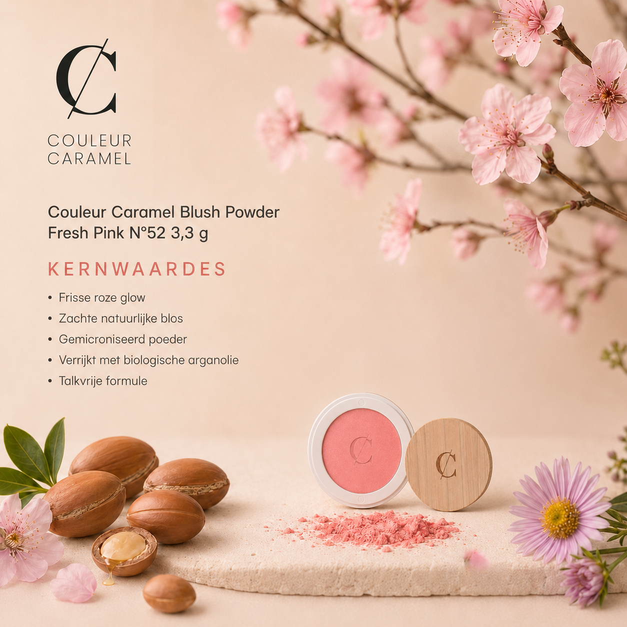 Couleur Caramel Blush Powder Fresh Pink N°52 frisse roze glow