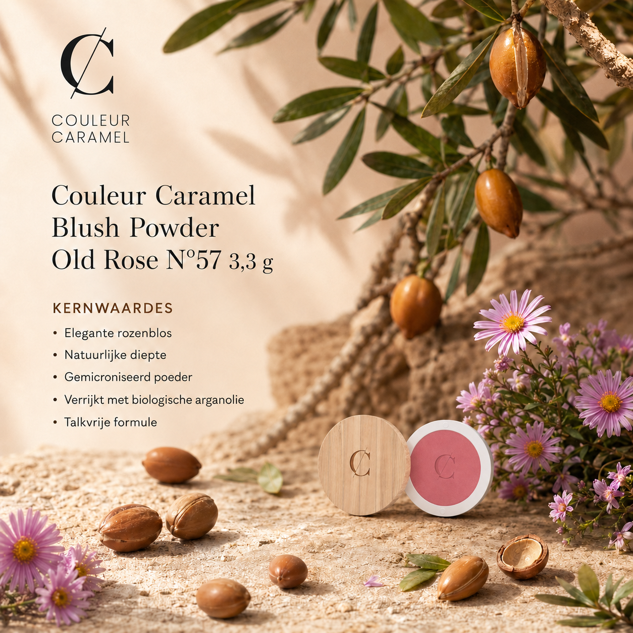 Couleur Caramel Blush Powder Old Rose N°57 elegante zachte glow