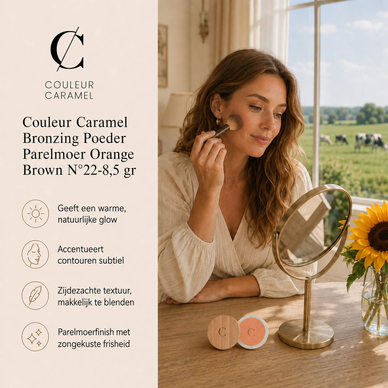 Couleur Caramel Bronzing Poeder sfeerbeeld met warme zongekuste glow