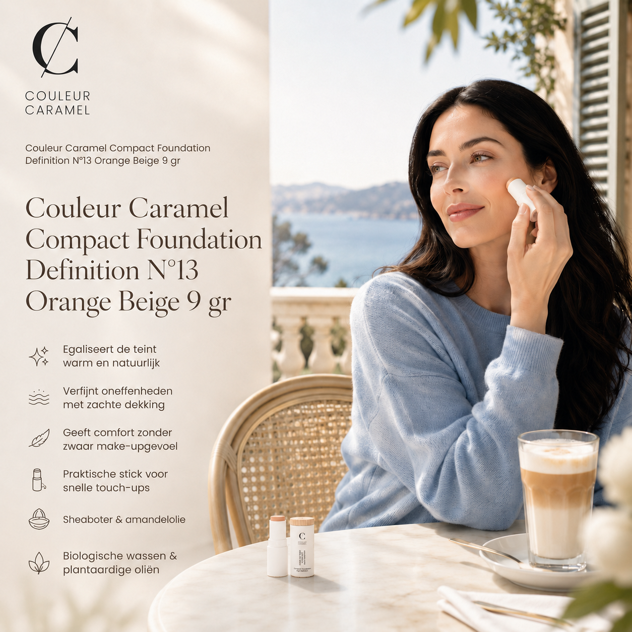 Couleur Caramel Compact Foundation Orange Beige voor warme egale teint