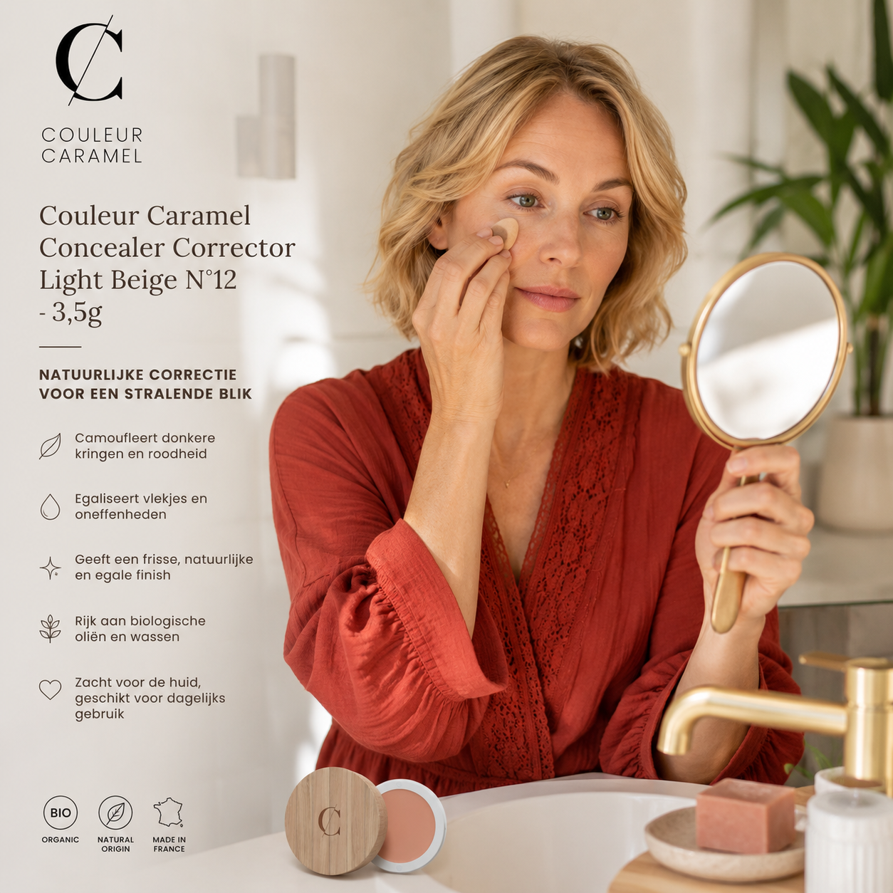 Couleur Caramel Concealer Light Beige verfrist blik in badkamer