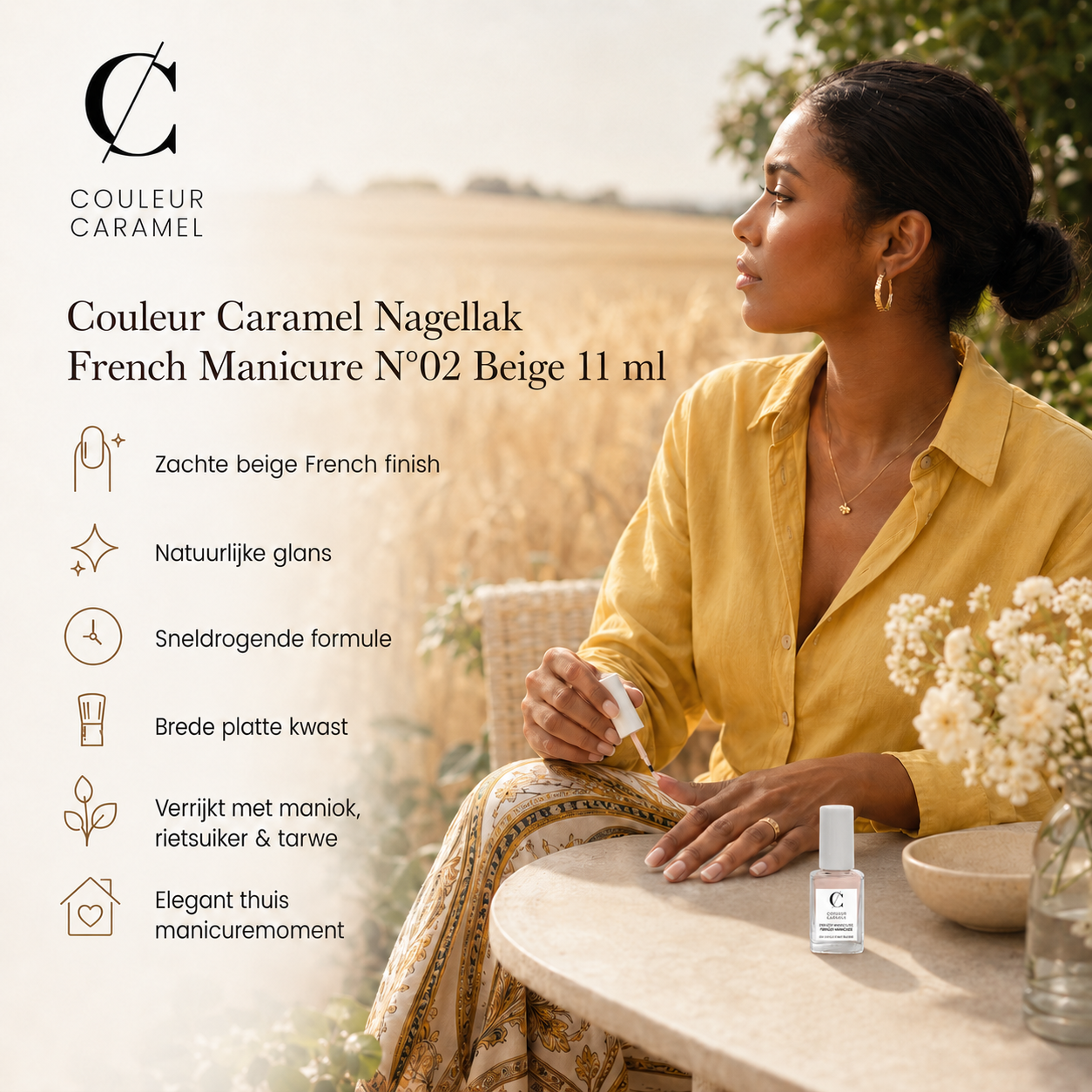 Couleur Caramel Nagellak Beige voor elegante French manicure buiten