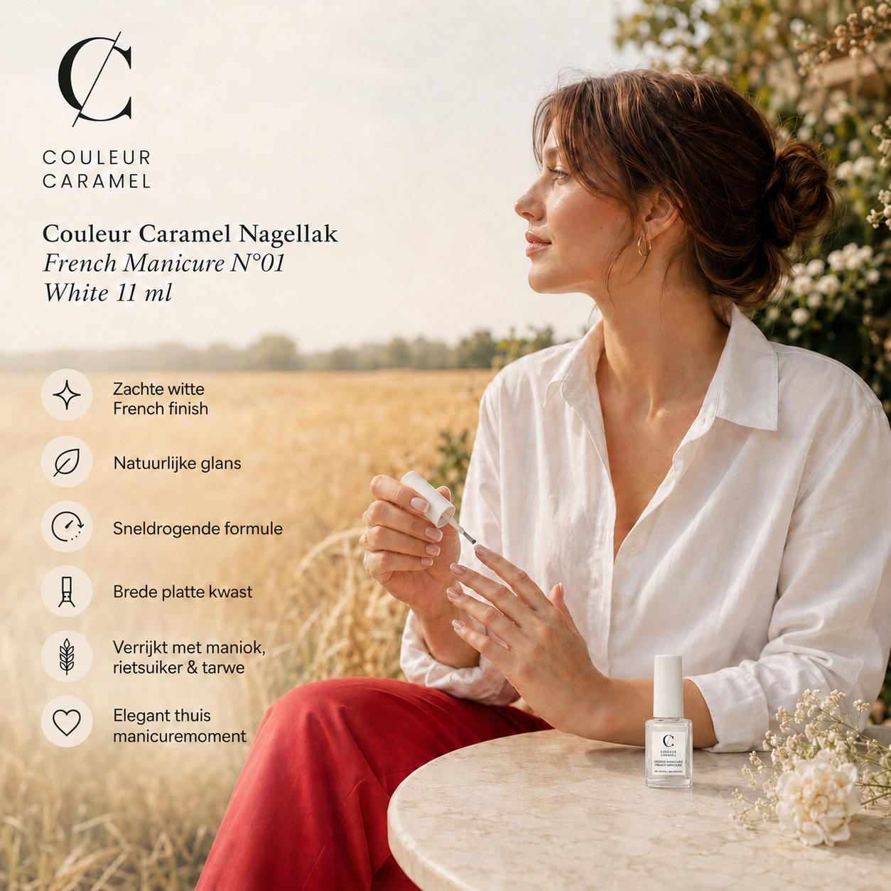 Couleur Caramel Nagellak French White voor elegante manicure buiten