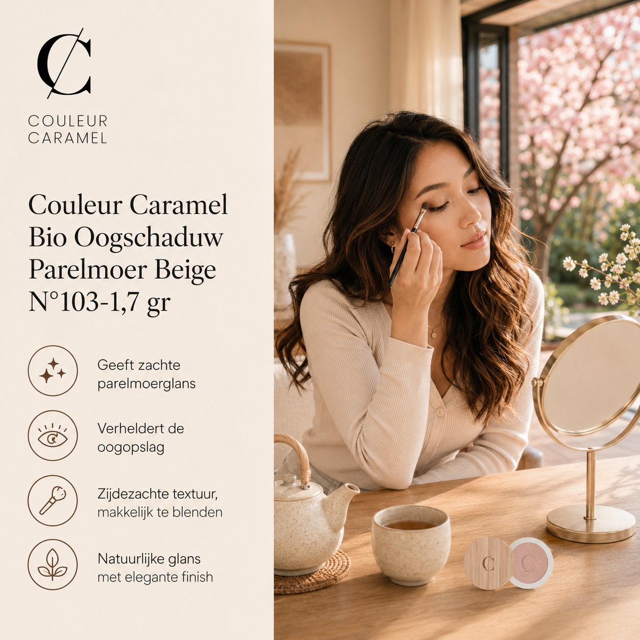 Couleur Caramel Oogschaduw sfeerbeeld voor zachte natuurlijke ooglook