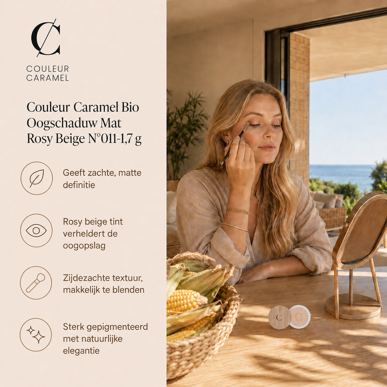 Couleur Caramel Oogschaduw sfeerbeeld voor rustige natuurlijke ooglook