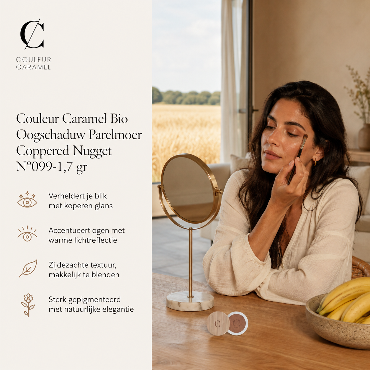 Couleur Caramel Oogschaduw sfeerbeeld voor stralende koperen ooglook