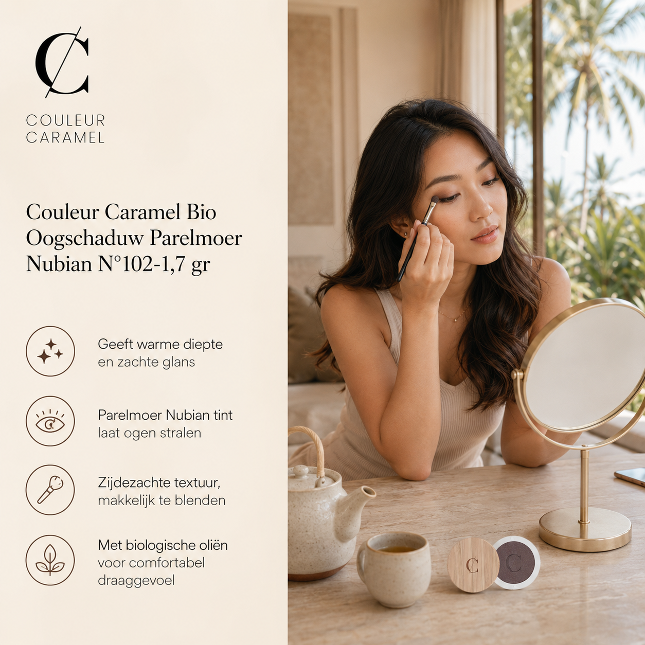 Couleur Caramel Oogschaduw sfeerbeeld voor intense elegante ooglook