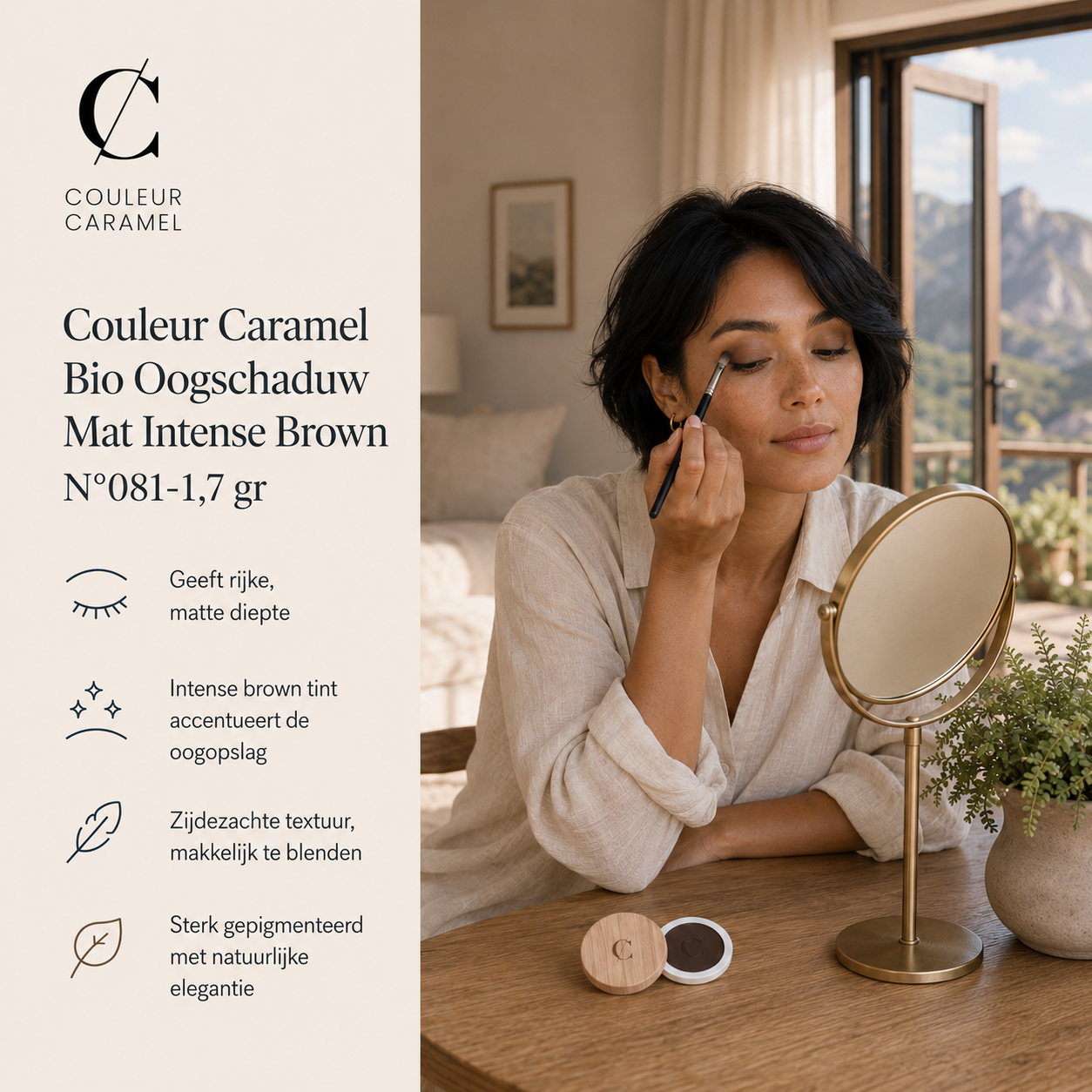 Couleur Caramel Oogschaduw sfeerbeeld voor intense natuurlijke ooglook