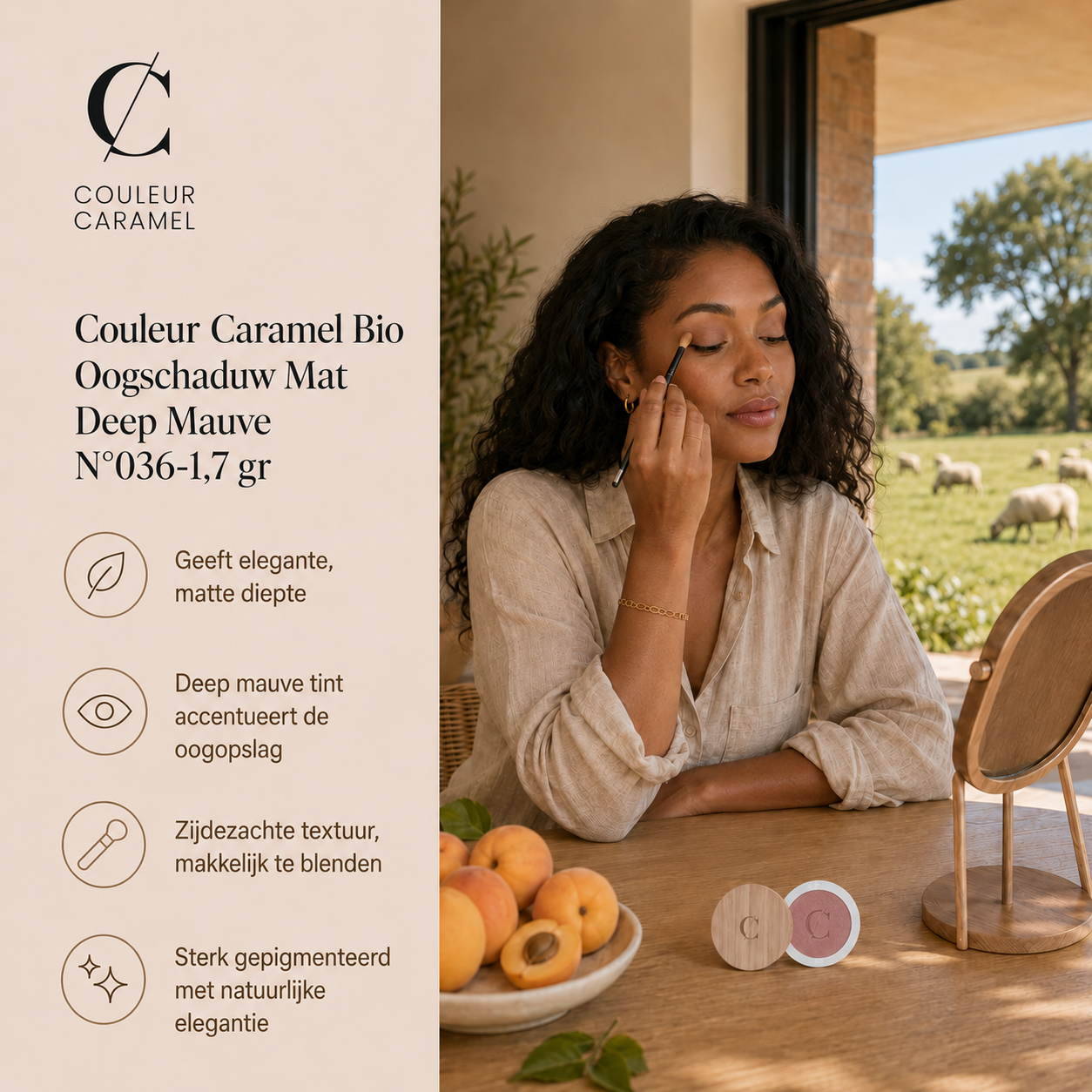 Couleur Caramel Oogschaduw sfeerbeeld voor elegante natuurlijke ooglook