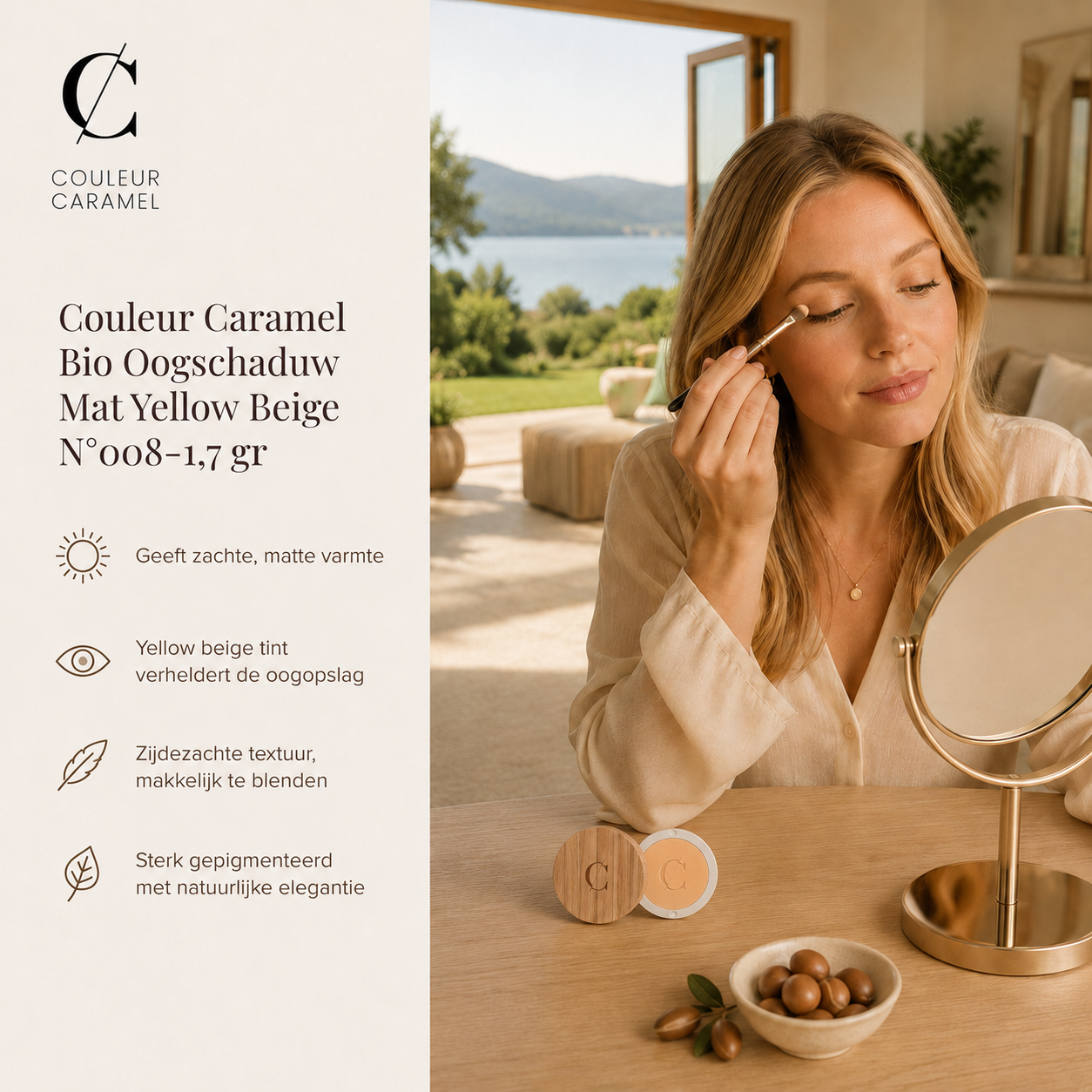 Couleur Caramel Oogschaduw sfeerbeeld voor warme natuurlijke ooglook