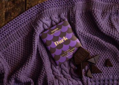 Chocolat Goodio Noir 71% dans une mise en scène