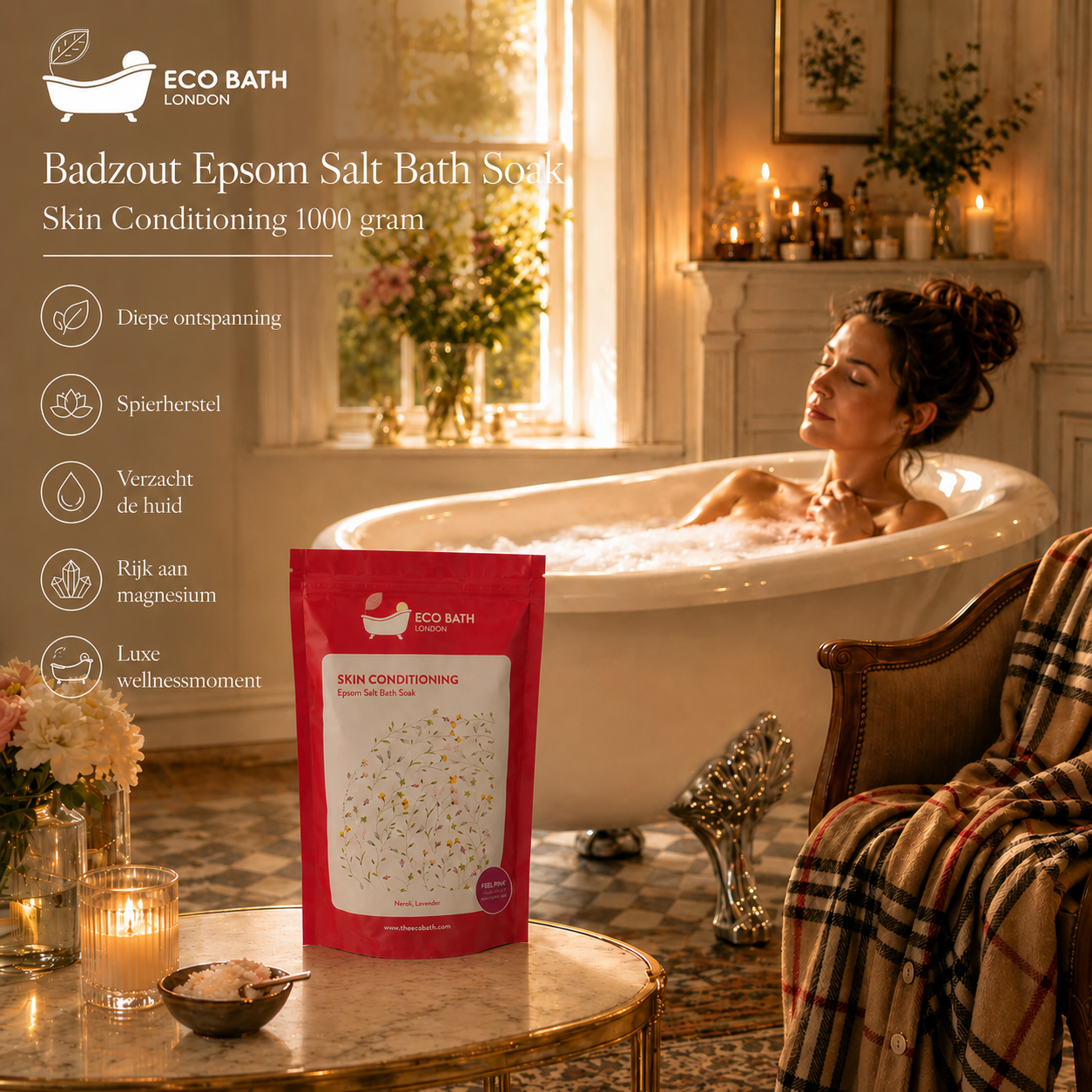 Eco Bath badzout ontspanning warm bad rustgevend neroli lavendel